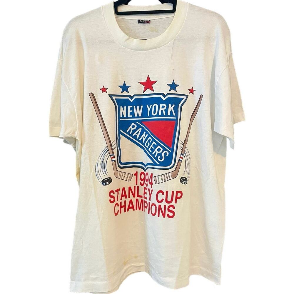 Vintage 90s New York Rangers Stanley Cup 1994 Single Stitch Shirt Adult XL